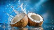 © emil - Tropical coconut with water splashing out of it