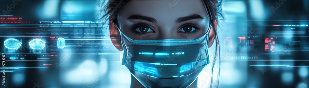 Futuristic Hologram Demonstrating Proper Mask Wearing with Interactive ...