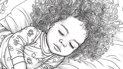 Wall Mural - an African American baby with curly hair