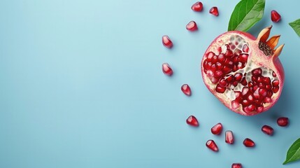 Fresh pomegranate fruit closeup view