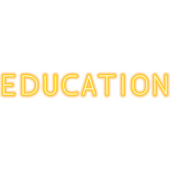 Sticker - Education Text Neon Label. Illustration of School Promotion.