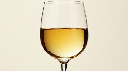 Canvas Print - Elegant Wine Glass with Golden Liquid on Neutral Background