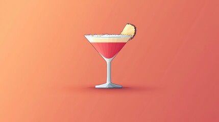 Canvas Print - Colorful Cocktail in a Glass with Citrus Garnish