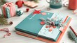 © Sumet - Festive handmade card with colorful decorations and gifts, perfect for holiday celebrations and creative projects.
