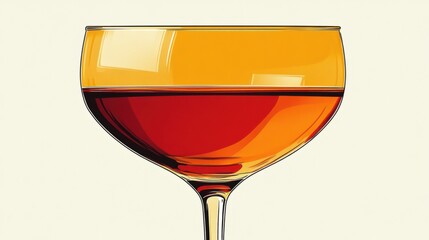 Sticker - Elegant Cocktail Glass with Amber Liquid