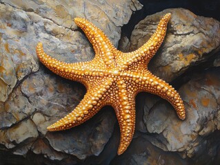 Canvas Print - starfish on the sand