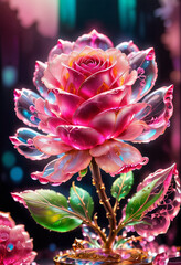 pink crystal rose, rose, pink, beauty