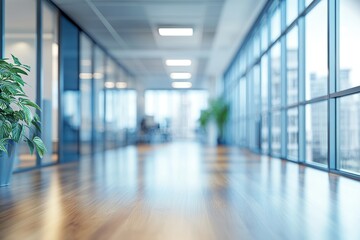 Wall Mural - Photography of empty modern office space with blurred background in a professional shot