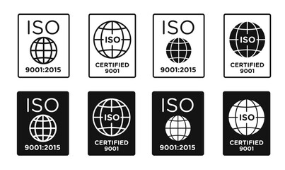 Wall Mural - 9001:2015 iso certified symbol collection.