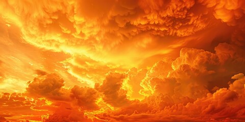 Wall Mural - vibrant orange clouds otherworldly sky hue stunning natural hues