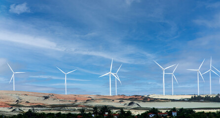 wind power station at beberibe, ce, brazi;l, 2020