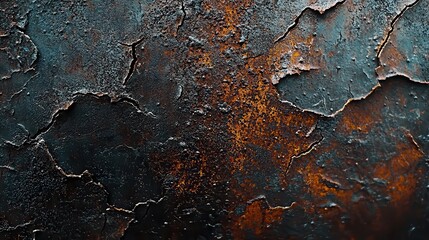 Poster - Cracked and Rusted Metal Texture.