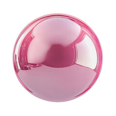 Wall Mural - PNG Pink reflective sphere on a white background