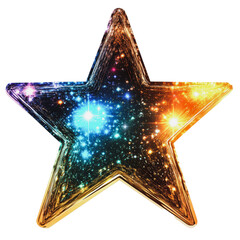 Poster - png colorful star shaped decoration with cosmic design