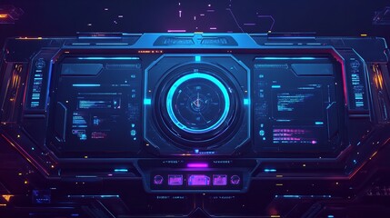 UI Digital: Futuristic Technology Game Graphic Bar Button