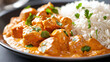 © Luluraschi - a serving of Indian butter chicken with rice