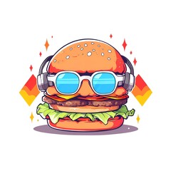 Sticker - Cool Burger Illustration