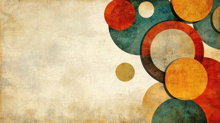 Poster - Abstract Geometric Background with Circles and Cracked Texture.