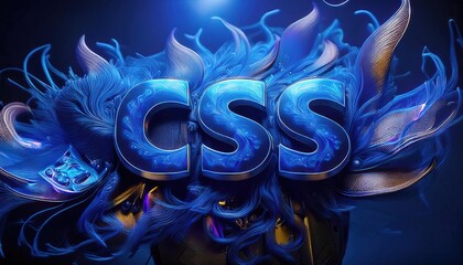 Creative CSS Design with Vibrant Blue Feathers