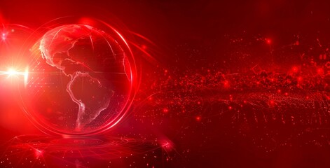 Wall Mural - a striking view of the earth encompassed in a vibrant red glow. this image conveys a sense of energy