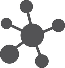 Wall Mural - Science symbol. Chemical connections. Black molecule icon