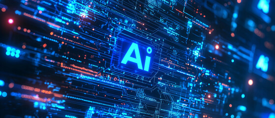 Wall Mural - Cybersecurity Ai banner