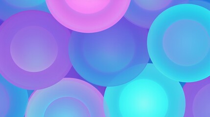 Wall Mural - Soft pastel circles of purple and blue blend and overlap, forming a calming and abstract background