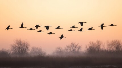 Wall Mural - Follow the migratory birds and witness the journey south