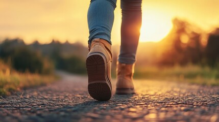 Canvas Print - Walking into the Sunset