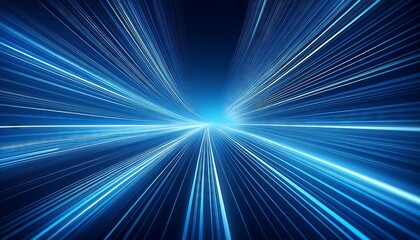 Abstract blue background with speed lines and dynamic motion blur effect