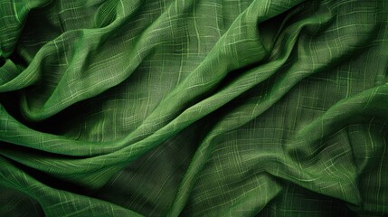 Poster - Green fabric texture with blank area for text