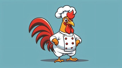 funny chick mascot as chef illustration