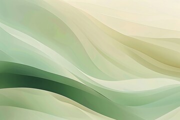 Wall Mural - Abstract green and white background with wavy lines, travel and beauty concept, artistic design for business presentation