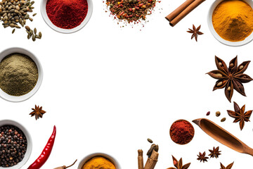 spices on transparent background