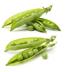 Poster - Fresh peas isolated on white background 