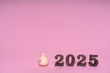 2025年　干支のかわいいヘビの年賀状素材