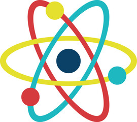 Canvas Print - Nuclear model color icon. Atom science symbol