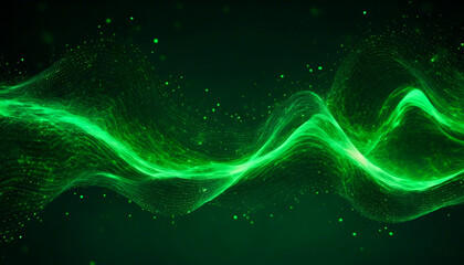 Sticker - Abstract Green Particles on a Waveform