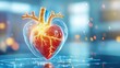 © Yuparet - Illustration of Human Atrioventricular (AV) Node in Heart's Electrical Conduction System with Copy Space, 3D Visualization - Flat Design