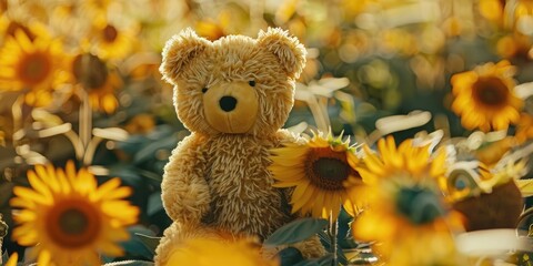 Sticker - Sunflower Teddy Bear Bloom Scientifically Known as Helianthus annuus Teddy Bear