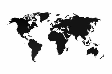 
Grey world map with borders of states. Isolated world map on white background. Vector illustration.

