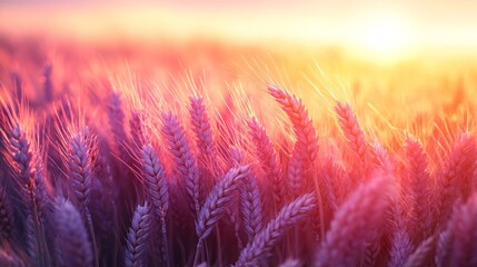 Wall Mural - Golden Wheat Field at Sunset