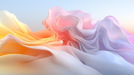 Wall Mural - soft pastel colors blend gracefully, creating an abstract fluidity that invites relaxation and tranq
