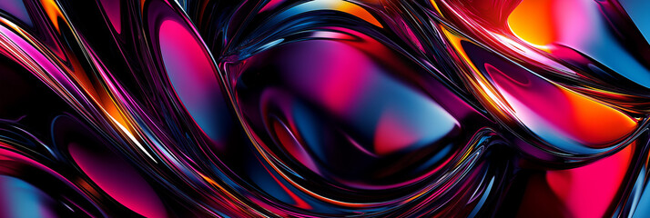 Fototapete - Abstract liquid background forming colorful wavy shapes