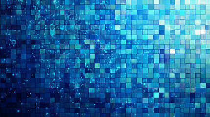 Aufkleber - Abstract blue technology background with moving square pattern