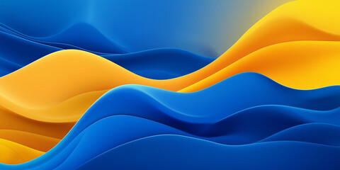 Aufkleber - Abstract blue and yellow waves background flowing in a seamless loop