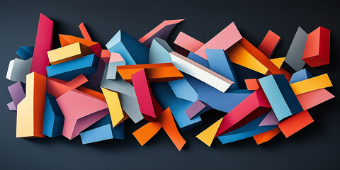 Poster - Modern abstract background design with colorful geometric shapes
