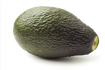 Wall Mural - Whole, fresh, green avocado is lying on a white background