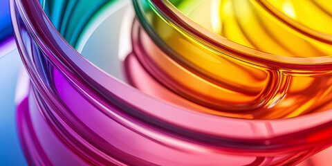 Aufkleber - Abstract rainbow colored glass structure is creating colorful reflections