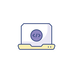 Coding icon design with white background stock illustration